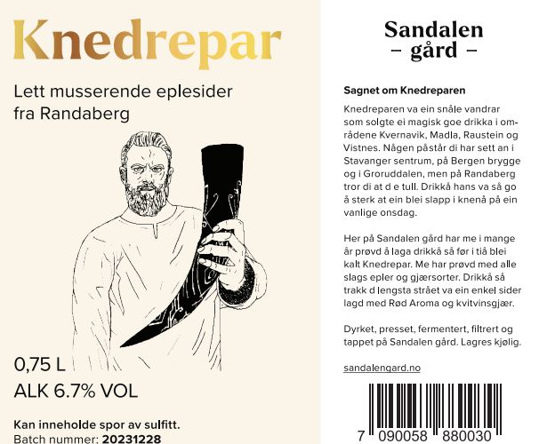 Knedrepar sider fra Sandalen Gård